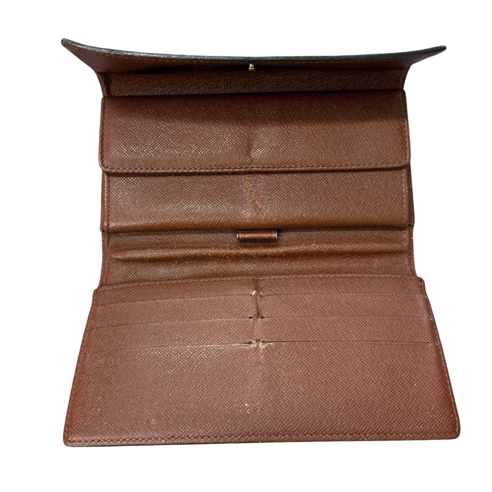 Louis Vuitton Sarah Wallet Monogram Canvas Portefeuille Long Brown Envelope‎ - Picture 2 of 6